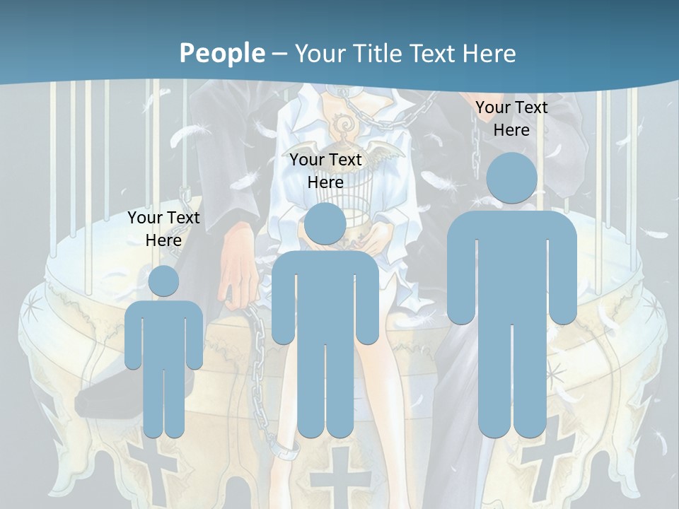 A Man And A Woman Sitting On A Bench PowerPoint Template