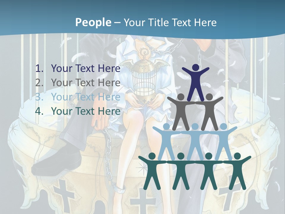 A Man And A Woman Sitting On A Bench PowerPoint Template