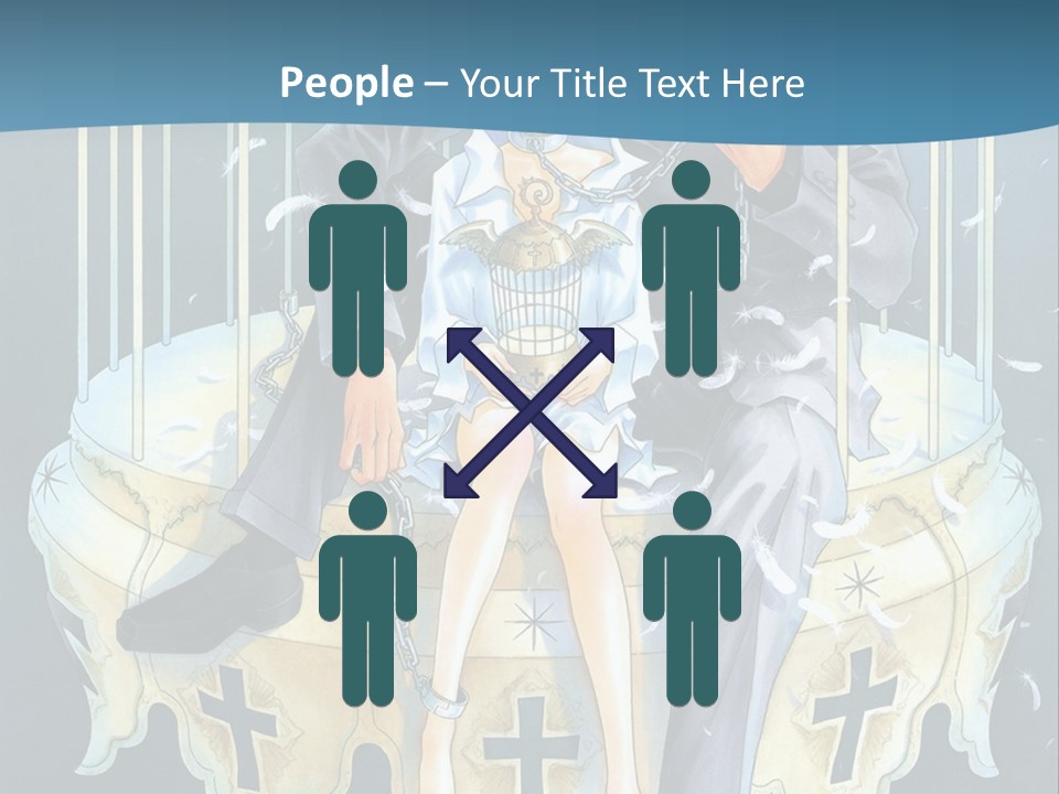 A Man And A Woman Sitting On A Bench PowerPoint Template