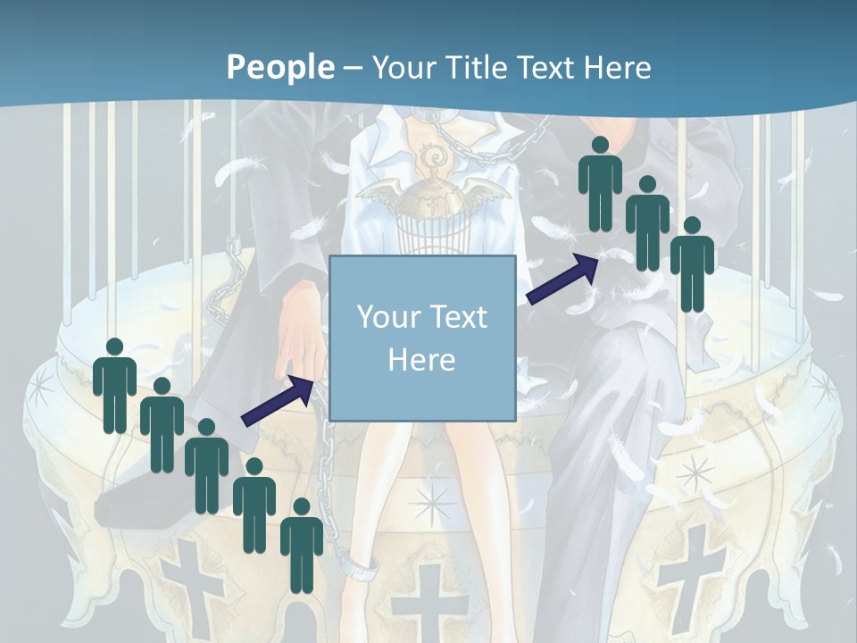 A Man And A Woman Sitting On A Bench PowerPoint Template