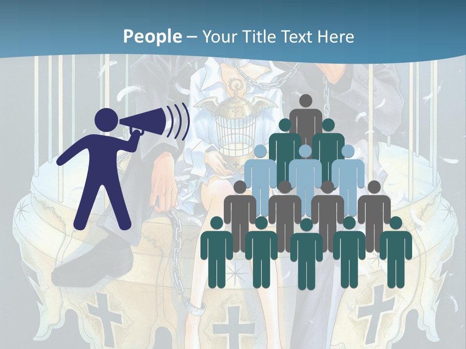 A Man And A Woman Sitting On A Bench PowerPoint Template