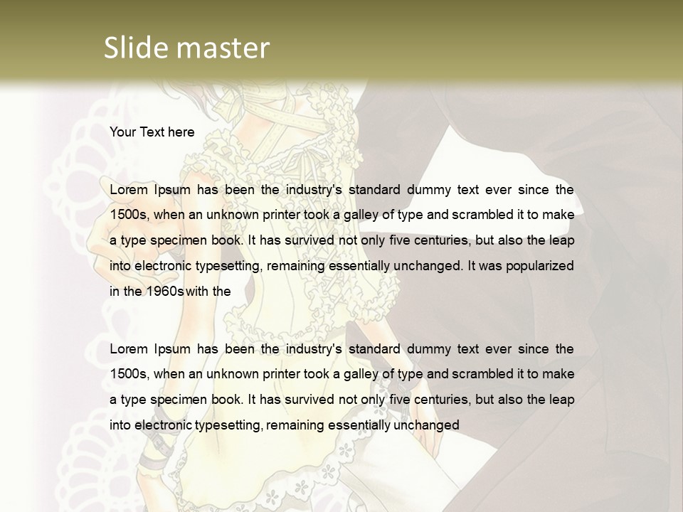 A Man And A Woman Kissing In Front Of A Green Background PowerPoint Template