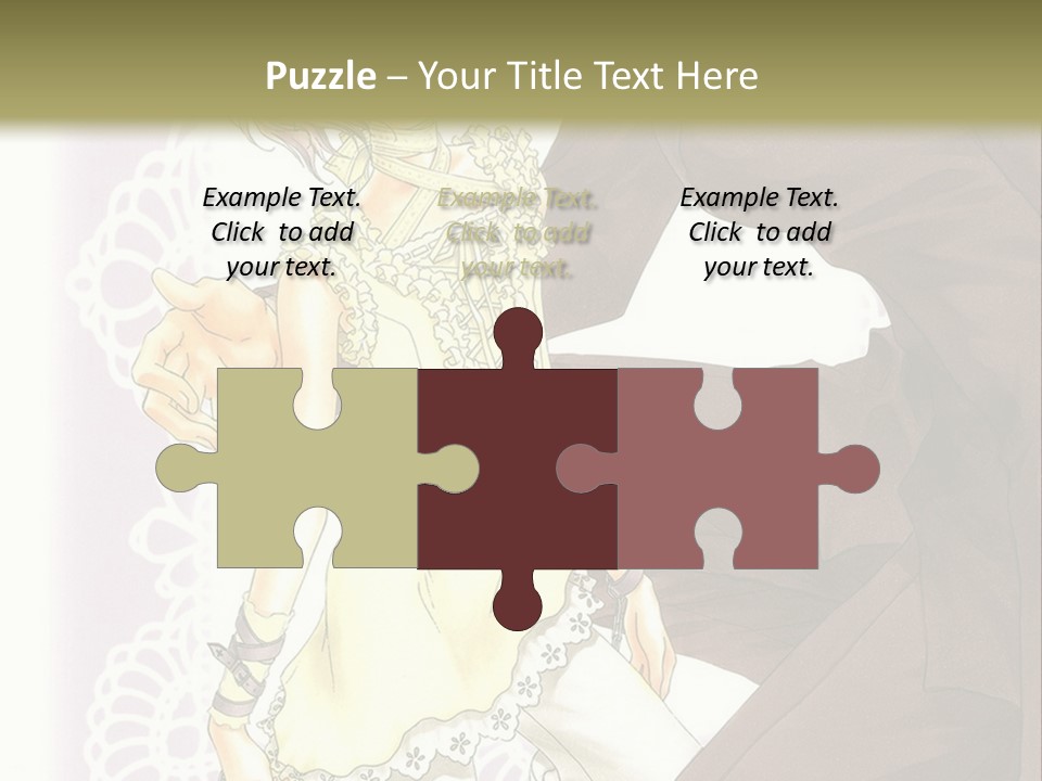 A Man And A Woman Kissing In Front Of A Green Background PowerPoint Template