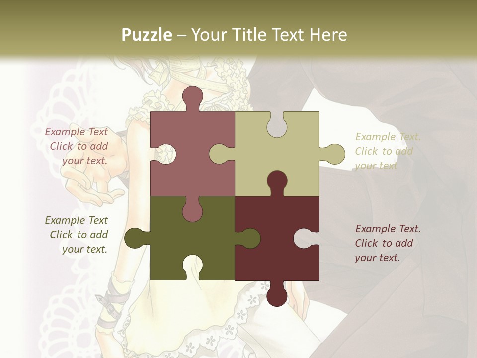 A Man And A Woman Kissing In Front Of A Green Background PowerPoint Template