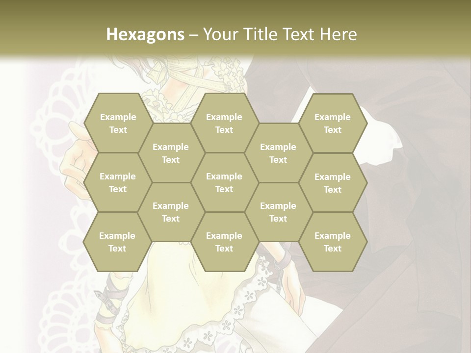 A Man And A Woman Kissing In Front Of A Green Background PowerPoint Template