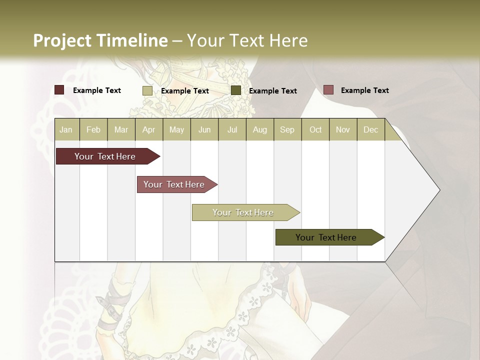 A Man And A Woman Kissing In Front Of A Green Background PowerPoint Template