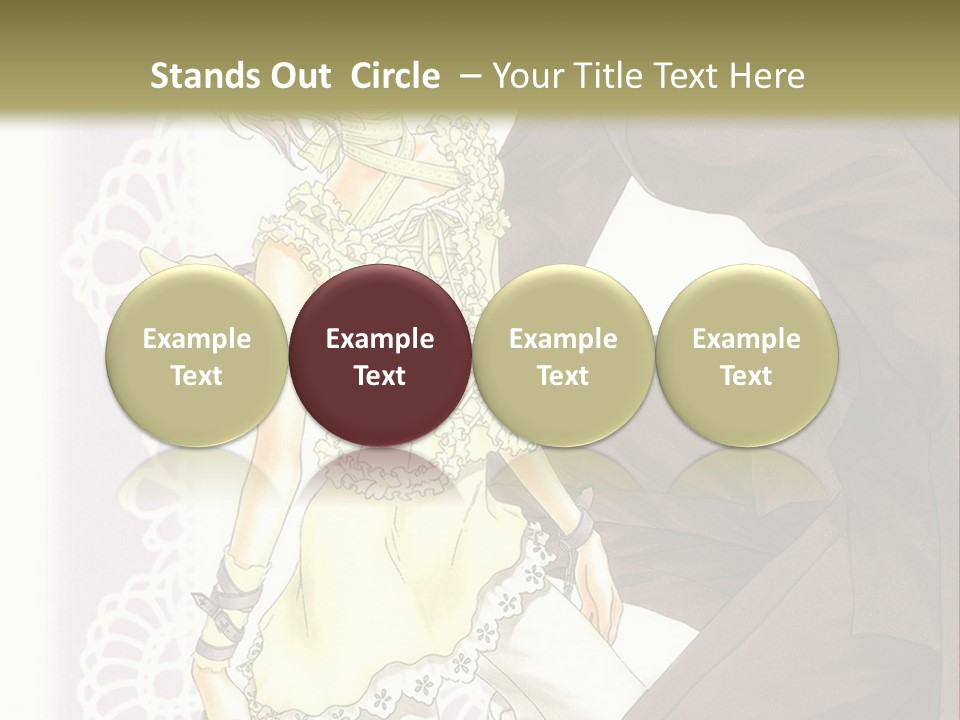 A Man And A Woman Kissing In Front Of A Green Background PowerPoint Template