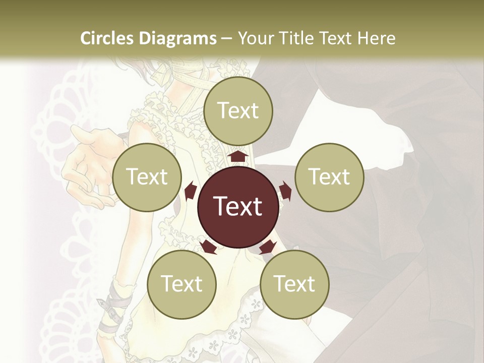 A Man And A Woman Kissing In Front Of A Green Background PowerPoint Template