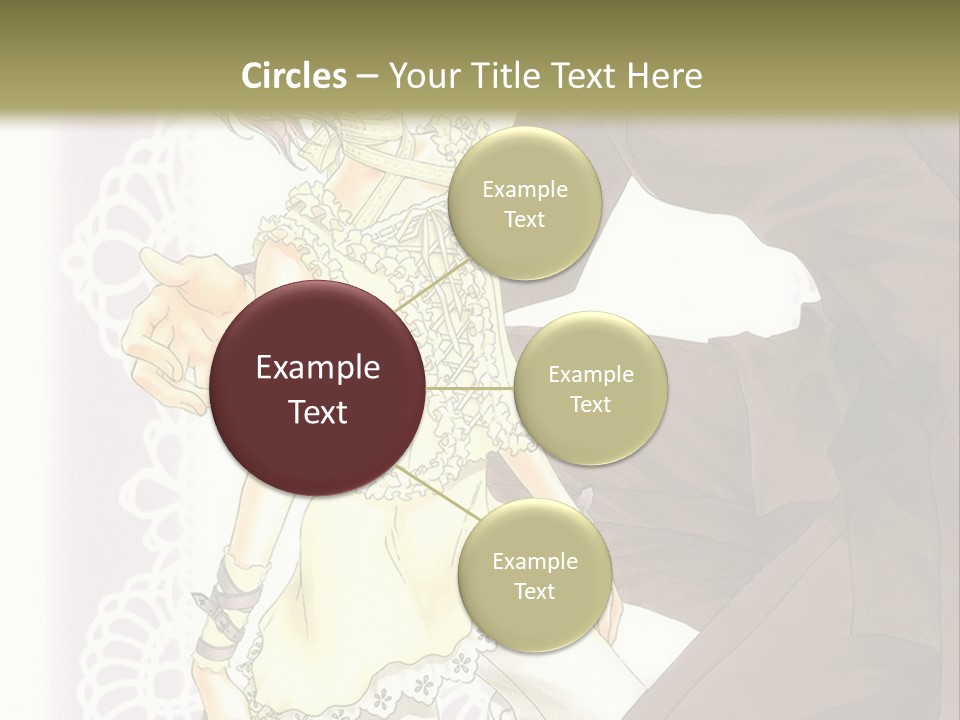 A Man And A Woman Kissing In Front Of A Green Background PowerPoint Template