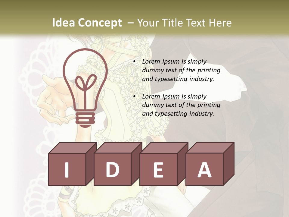 A Man And A Woman Kissing In Front Of A Green Background PowerPoint Template