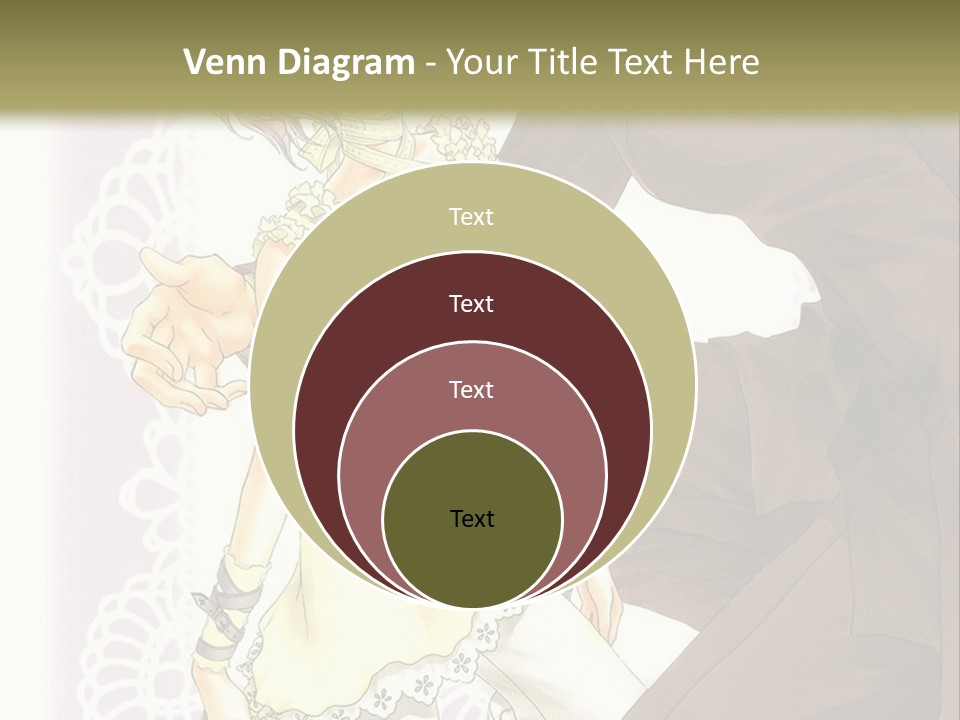 A Man And A Woman Kissing In Front Of A Green Background PowerPoint Template