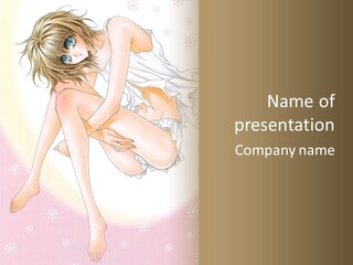 A Naked Woman Is Sitting On A Pink Background PowerPoint Template