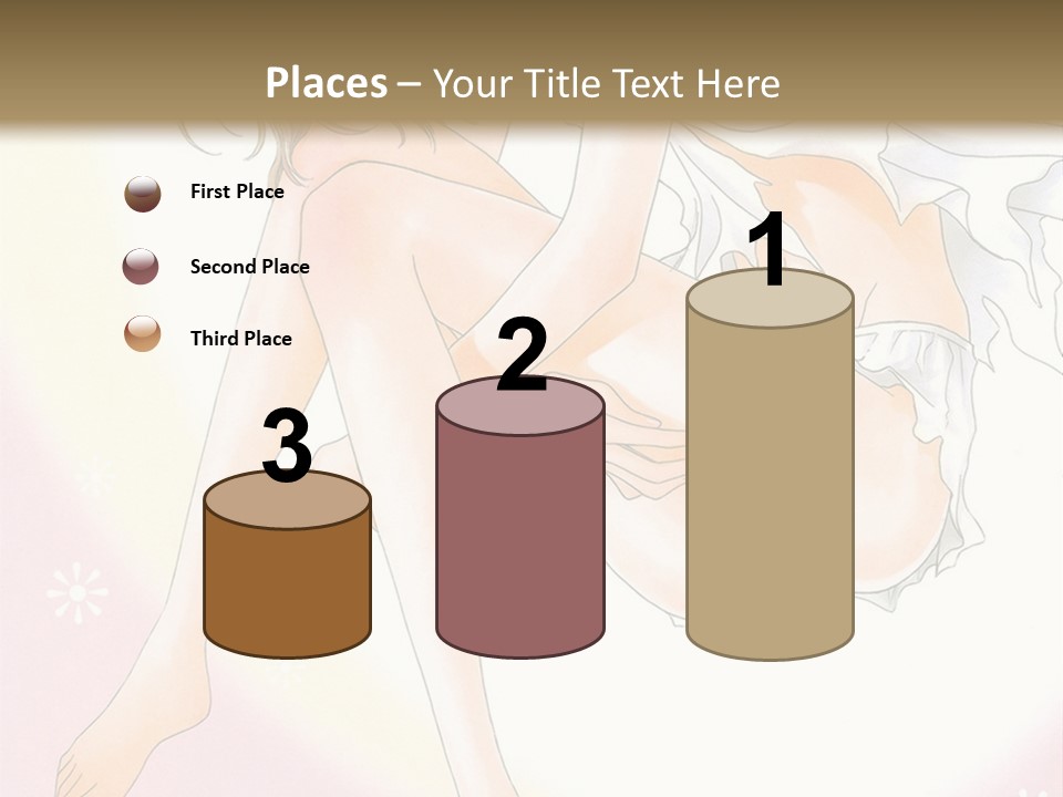 A Naked Woman Is Sitting On A Pink Background PowerPoint Template