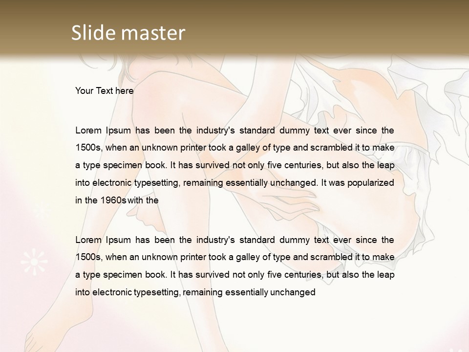 A Naked Woman Is Sitting On A Pink Background PowerPoint Template