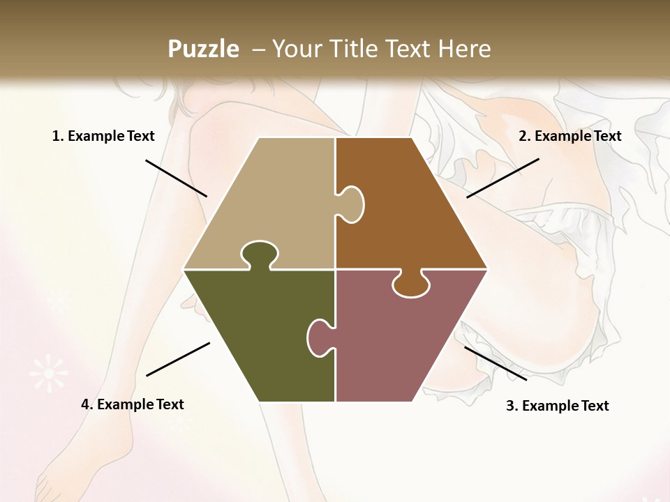 A Naked Woman Is Sitting On A Pink Background PowerPoint Template