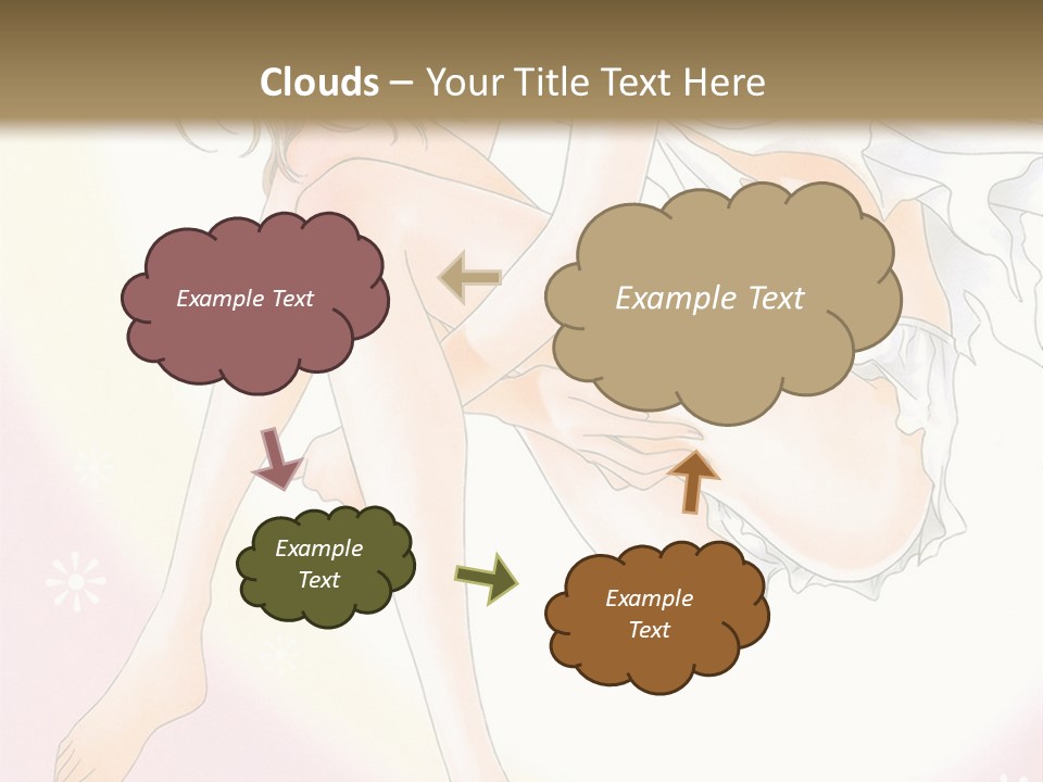 A Naked Woman Is Sitting On A Pink Background PowerPoint Template