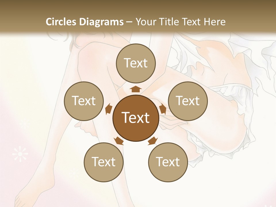 A Naked Woman Is Sitting On A Pink Background PowerPoint Template