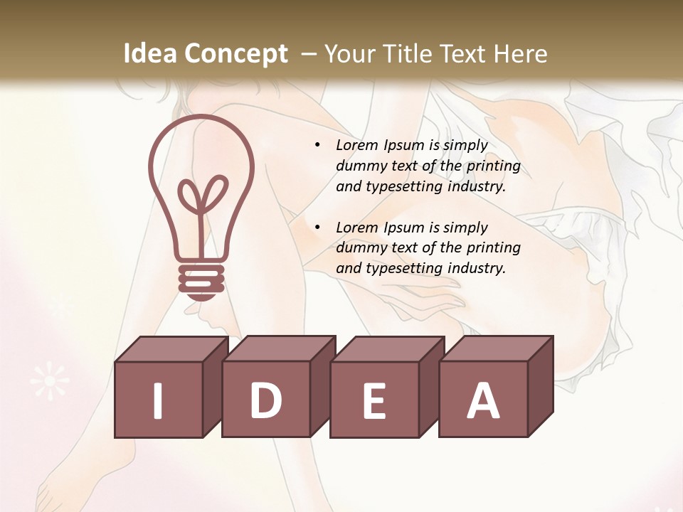 A Naked Woman Is Sitting On A Pink Background PowerPoint Template