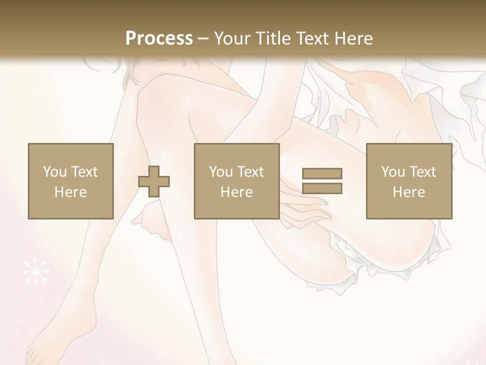 A Naked Woman Is Sitting On A Pink Background PowerPoint Template