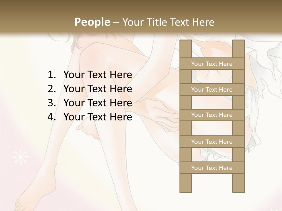 A Naked Woman Is Sitting On A Pink Background PowerPoint Template