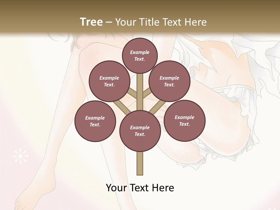 A Naked Woman Is Sitting On A Pink Background PowerPoint Template