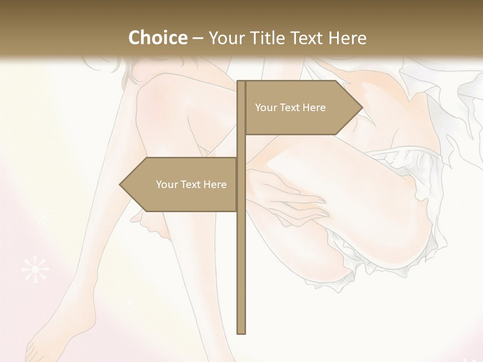 A Naked Woman Is Sitting On A Pink Background PowerPoint Template