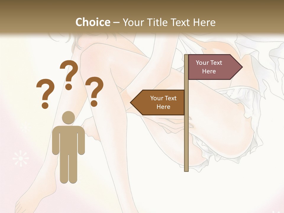 A Naked Woman Is Sitting On A Pink Background PowerPoint Template