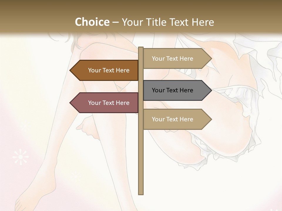 A Naked Woman Is Sitting On A Pink Background PowerPoint Template