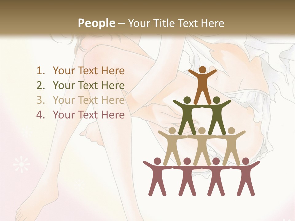 A Naked Woman Is Sitting On A Pink Background PowerPoint Template