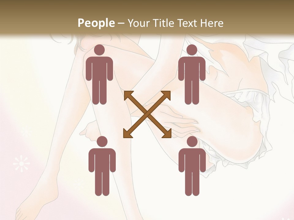 A Naked Woman Is Sitting On A Pink Background PowerPoint Template