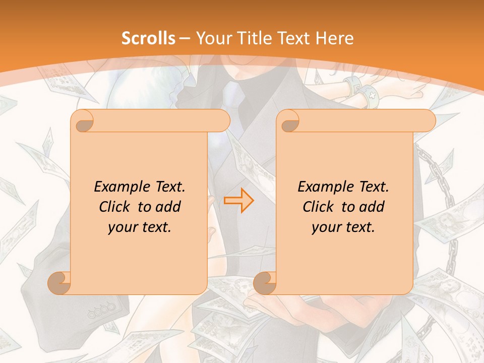 A Man And Woman Are Holding Money In Their Hands PowerPoint Template