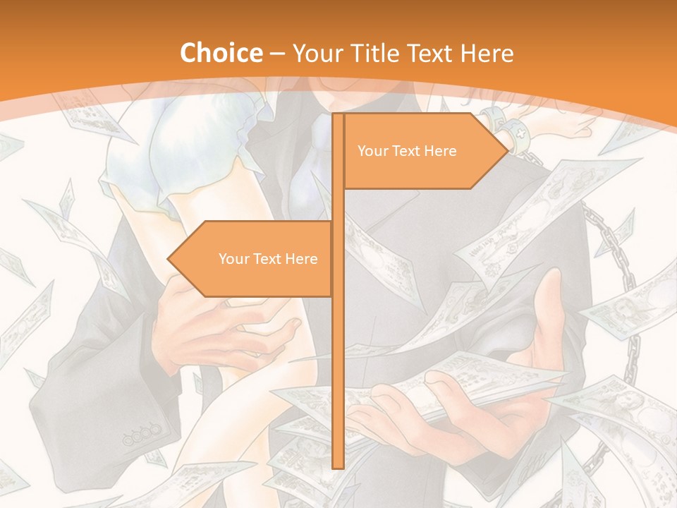 A Man And Woman Are Holding Money In Their Hands PowerPoint Template