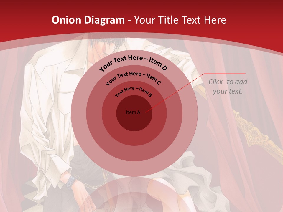 A Man And A Woman Sitting On A Chair In Front Of A Red Curtain PowerPoint Template