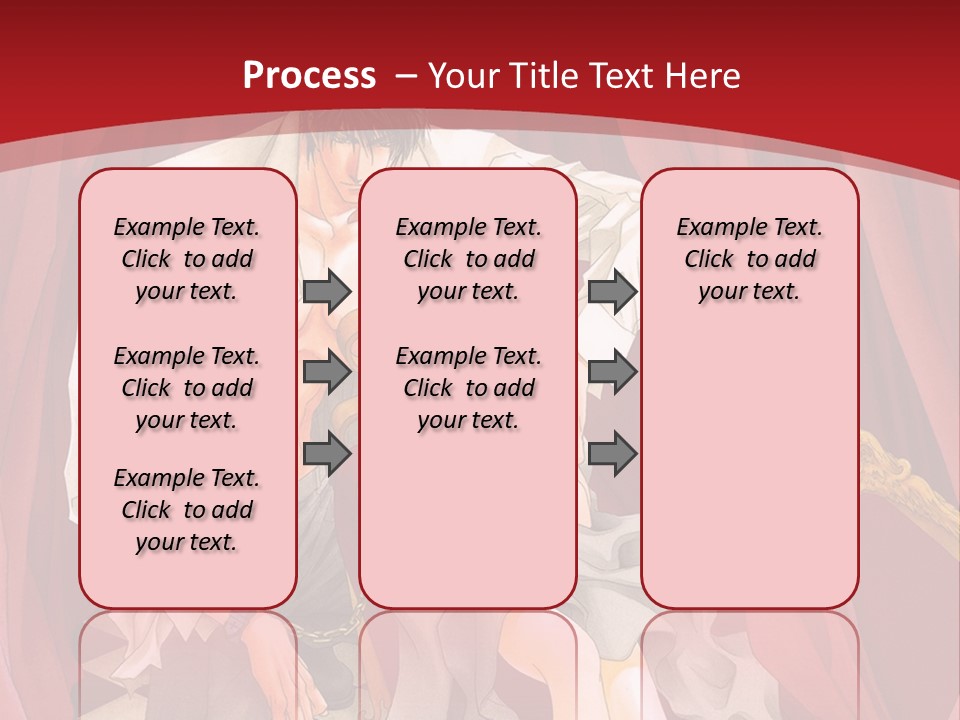 A Man And A Woman Sitting On A Chair In Front Of A Red Curtain PowerPoint Template
