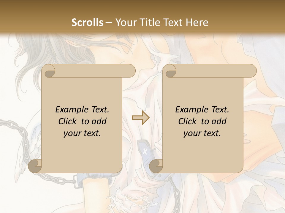 A Man And A Woman Are Hugging In Front Of A Brown Background PowerPoint Template