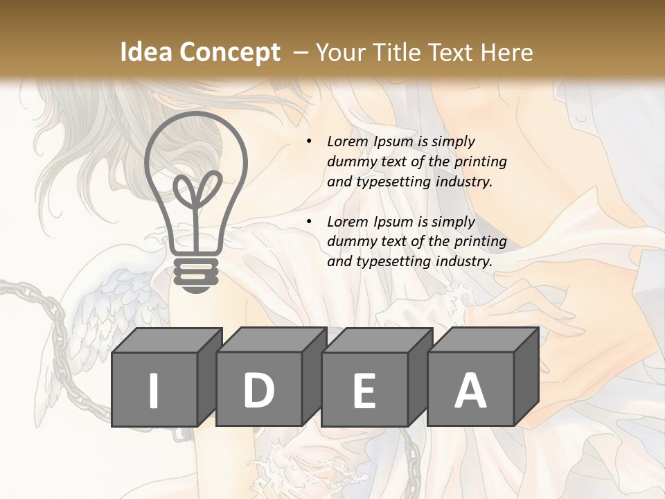 A Man And A Woman Are Hugging In Front Of A Brown Background PowerPoint Template