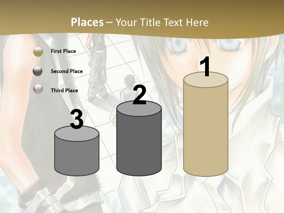 A Couple Of Anime Characters Standing Next To Each Other PowerPoint Template