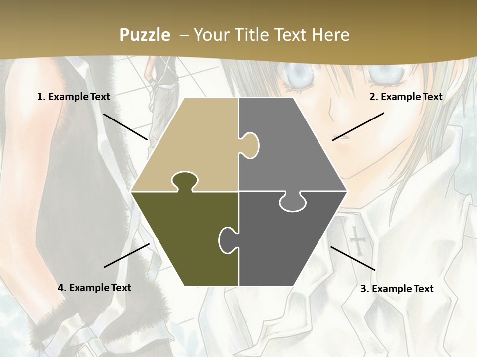 A Couple Of Anime Characters Standing Next To Each Other PowerPoint Template