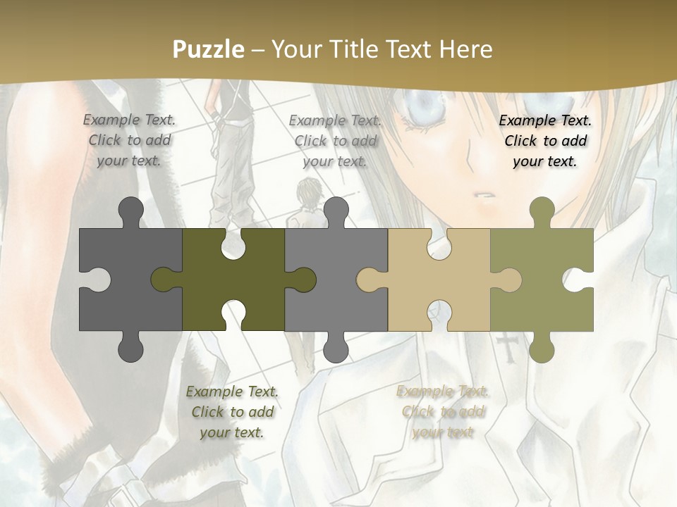 A Couple Of Anime Characters Standing Next To Each Other PowerPoint Template