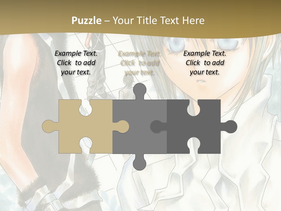 A Couple Of Anime Characters Standing Next To Each Other PowerPoint Template