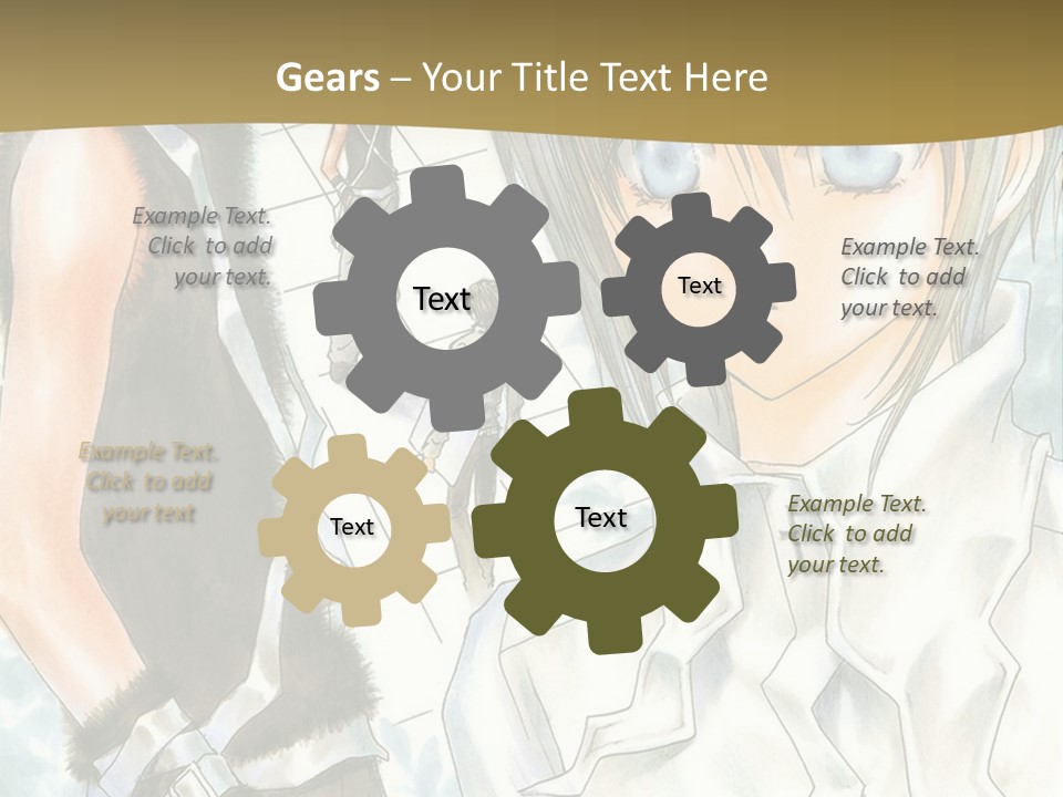 A Couple Of Anime Characters Standing Next To Each Other PowerPoint Template