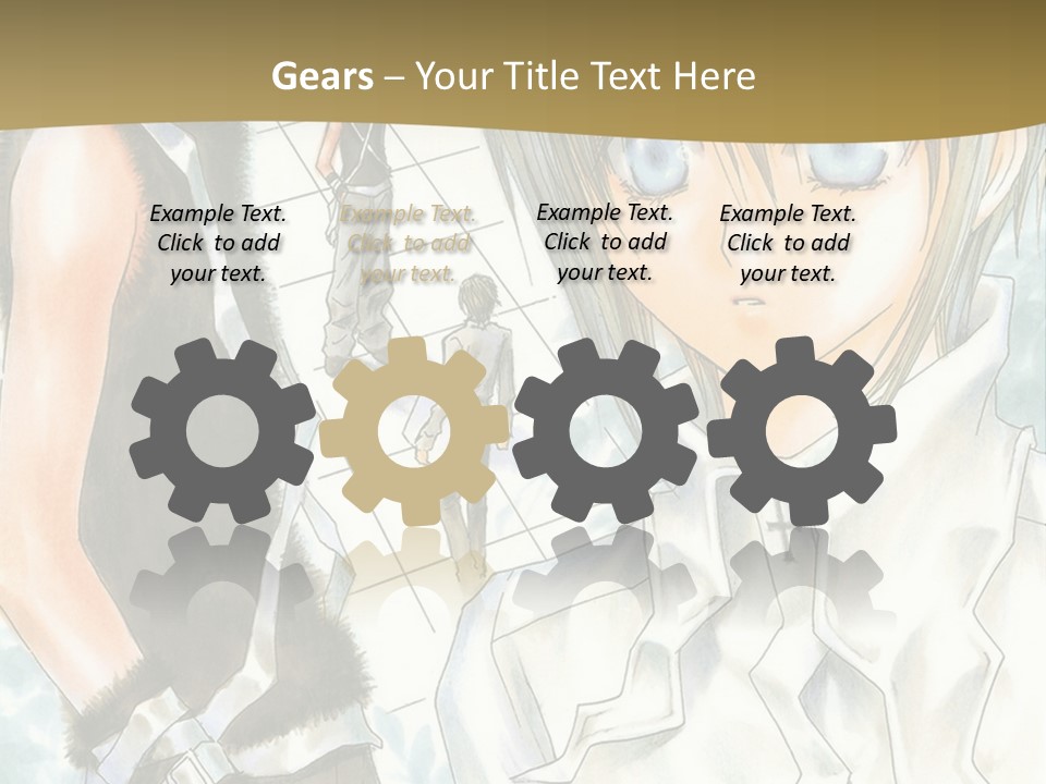 A Couple Of Anime Characters Standing Next To Each Other PowerPoint Template