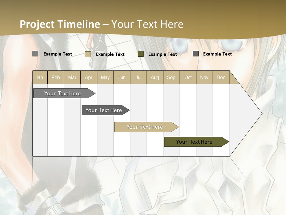 A Couple Of Anime Characters Standing Next To Each Other PowerPoint Template