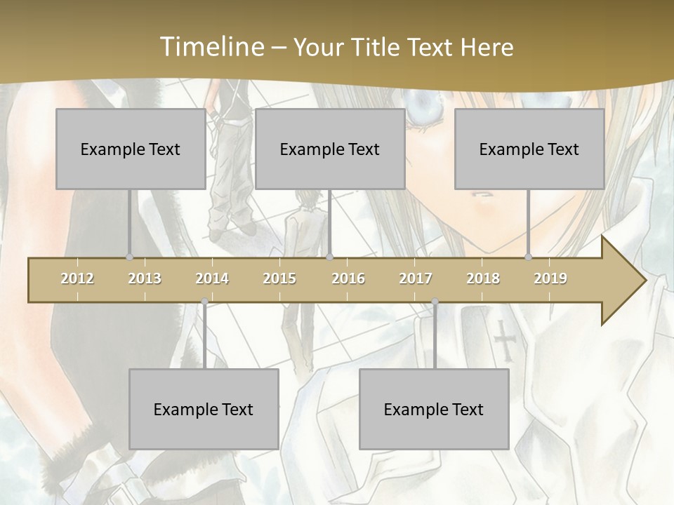 A Couple Of Anime Characters Standing Next To Each Other PowerPoint Template