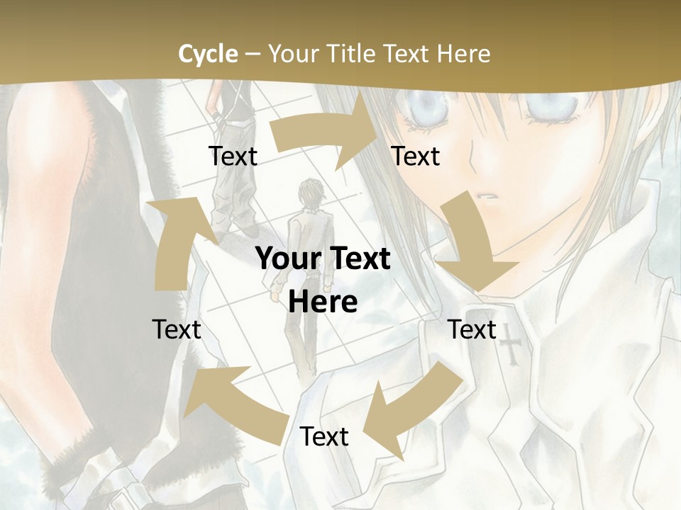 A Couple Of Anime Characters Standing Next To Each Other PowerPoint Template