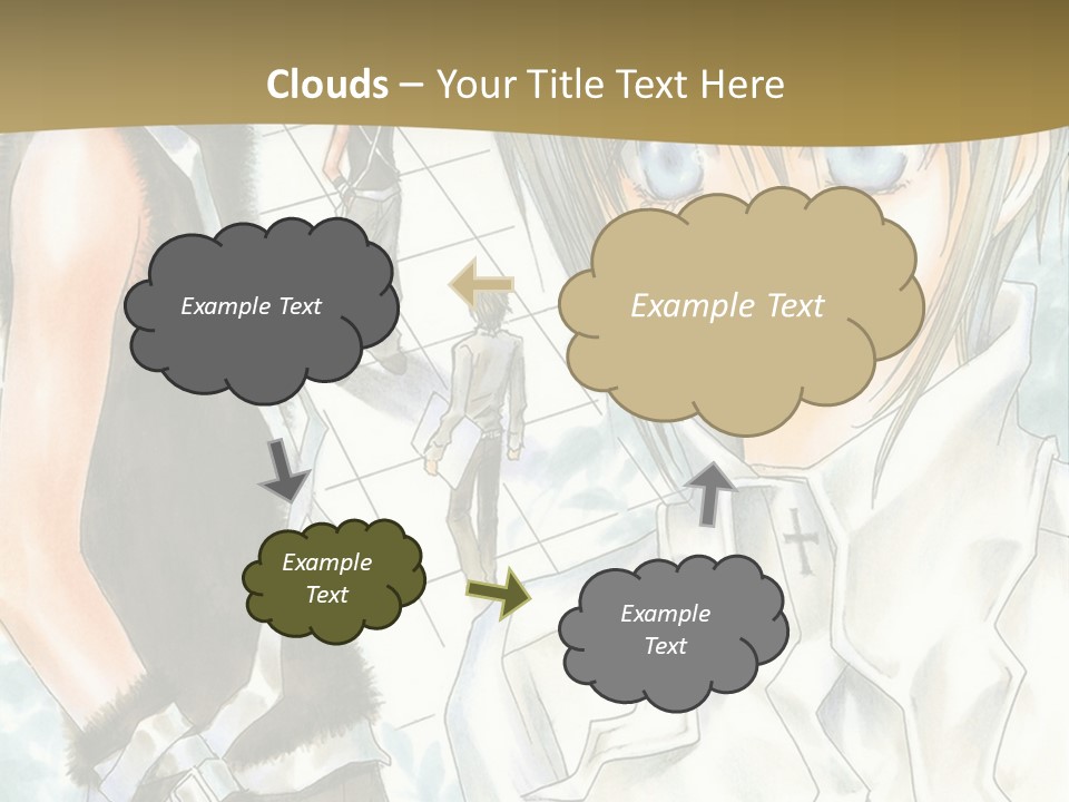 A Couple Of Anime Characters Standing Next To Each Other PowerPoint Template