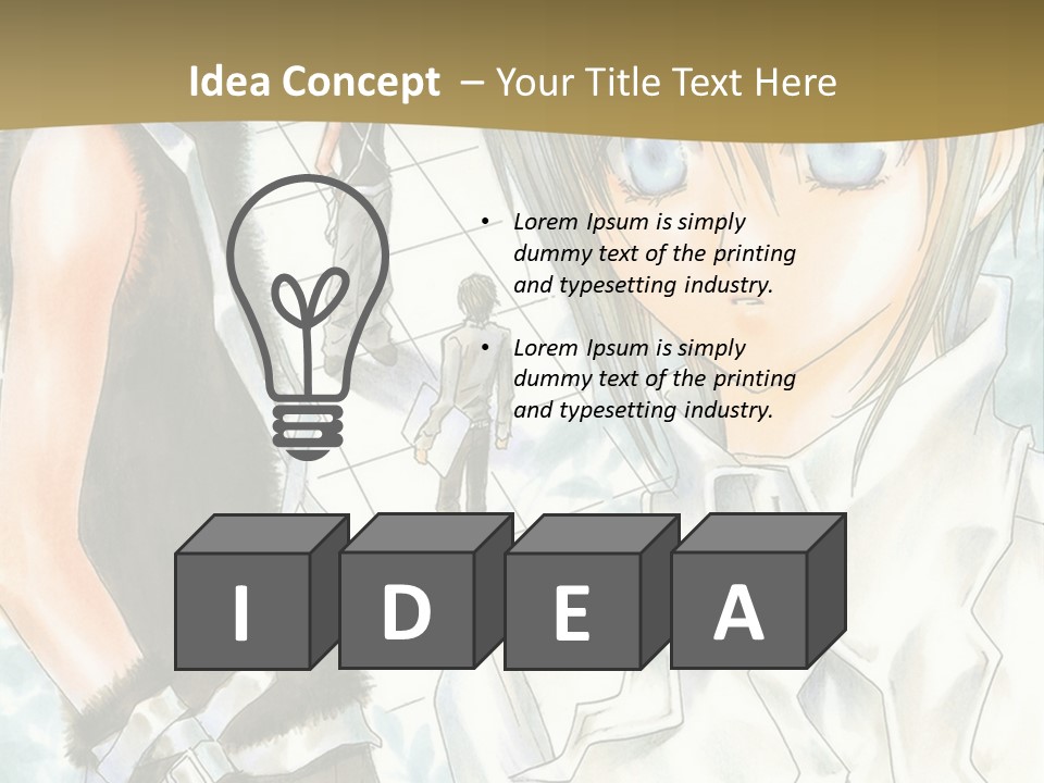 A Couple Of Anime Characters Standing Next To Each Other PowerPoint Template