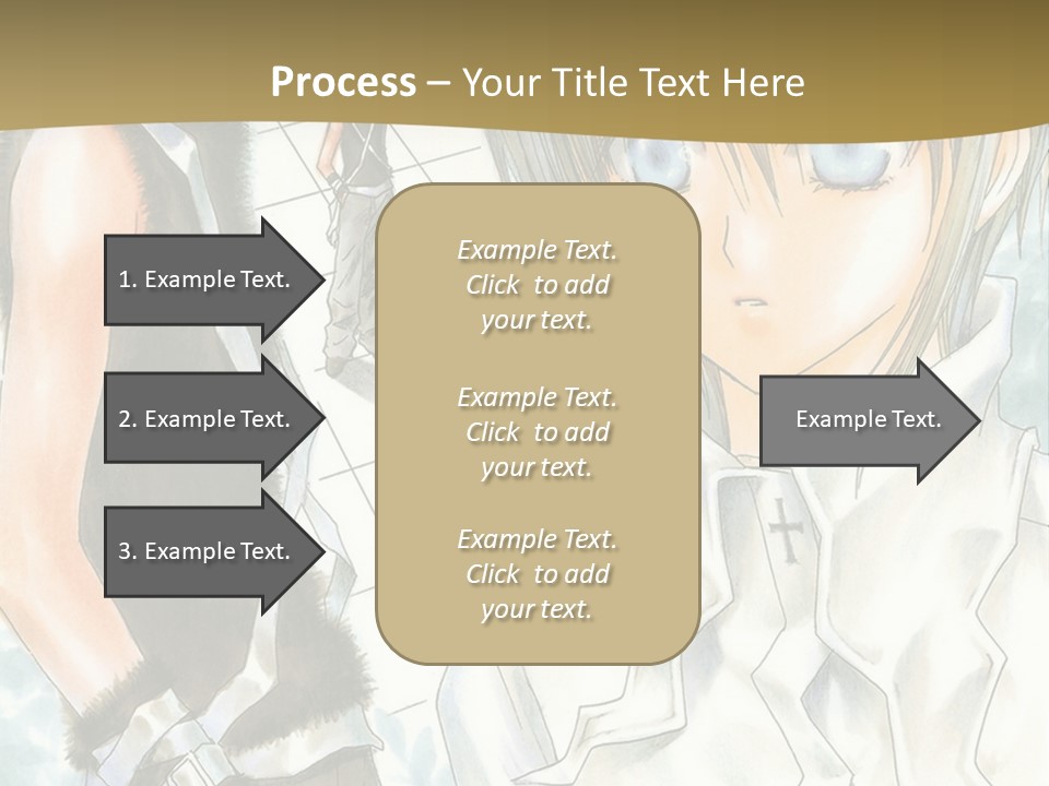 A Couple Of Anime Characters Standing Next To Each Other PowerPoint Template