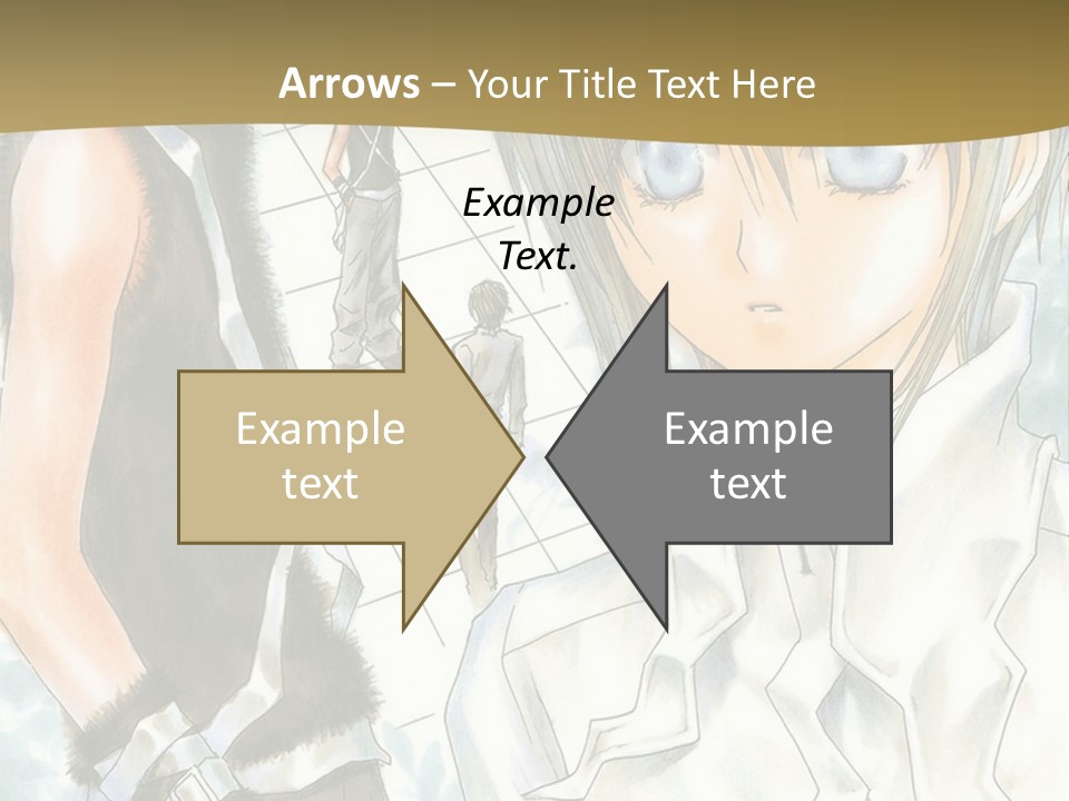 A Couple Of Anime Characters Standing Next To Each Other PowerPoint Template