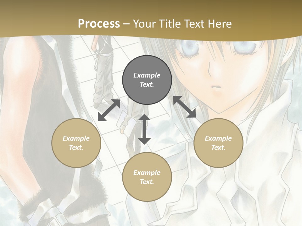 A Couple Of Anime Characters Standing Next To Each Other PowerPoint Template